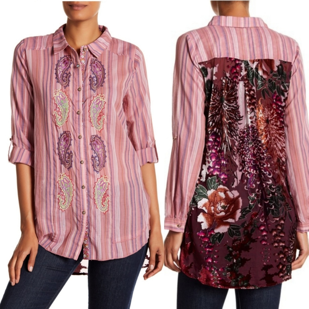 Aratta Silent Journey Button Down Blouse